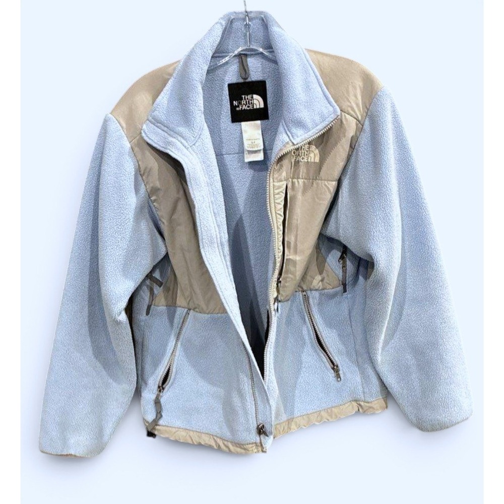 The North Face Denali Jacket Women's S Powder Blue Gray Polartec Fleece Full Zip